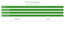 Tablet Screenshot of norwichroadsurgery.nhs.uk